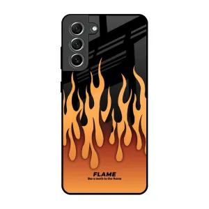 Fire Flame Glass Case for Samsung Galaxy S21 FE 5G Flexible Texture