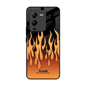 Vivid Coloration Shock absorption Fire Flame Glass Case for Vivo V25 Pro