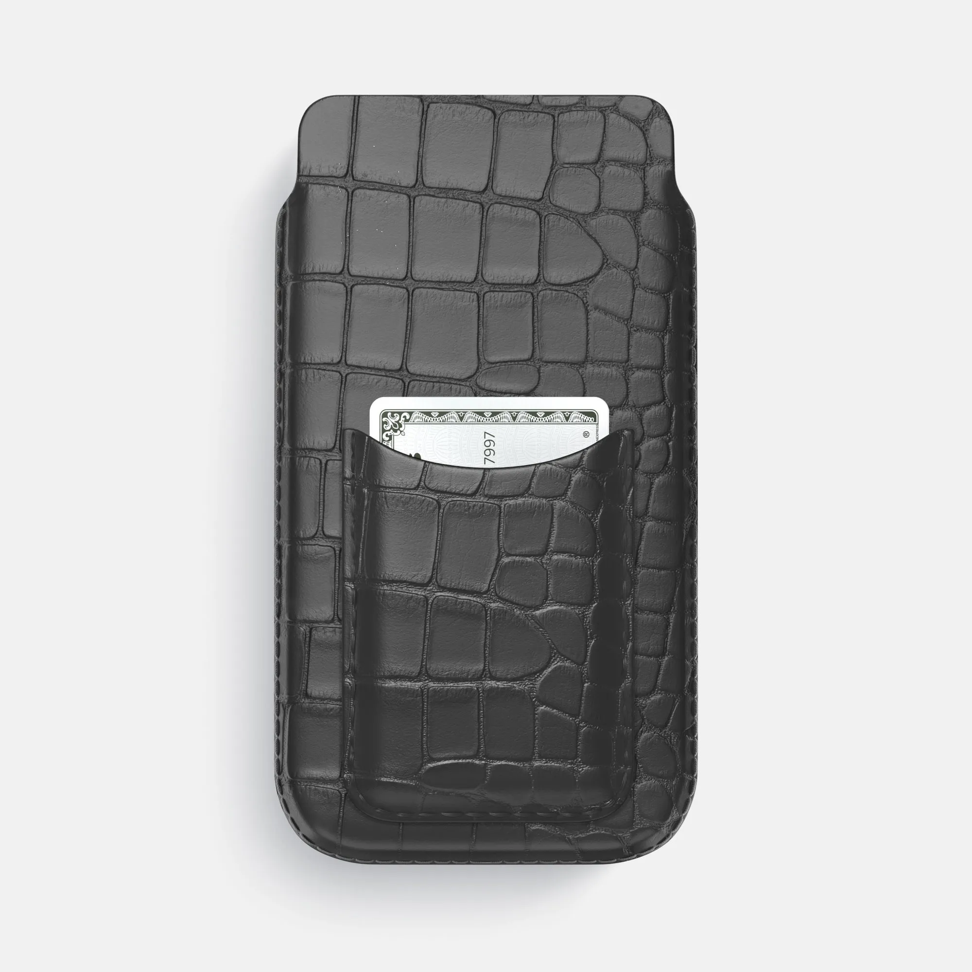 Pouch Card Case For iPhone 16 Pro Max In Alligator Premium Craft Light Structure