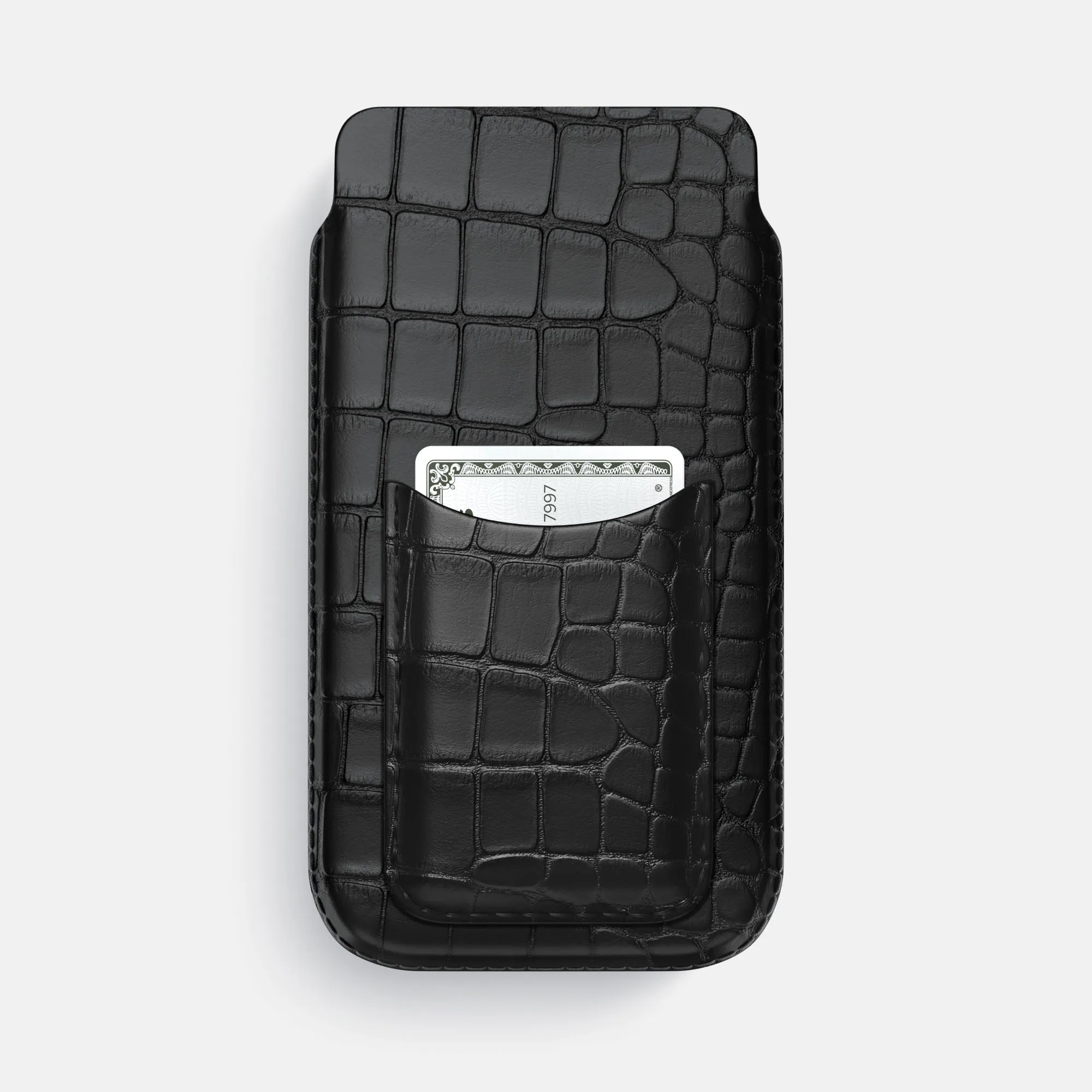 Pouch Card Case For iPhone 16 Pro Max In Alligator Soft Layer Texture