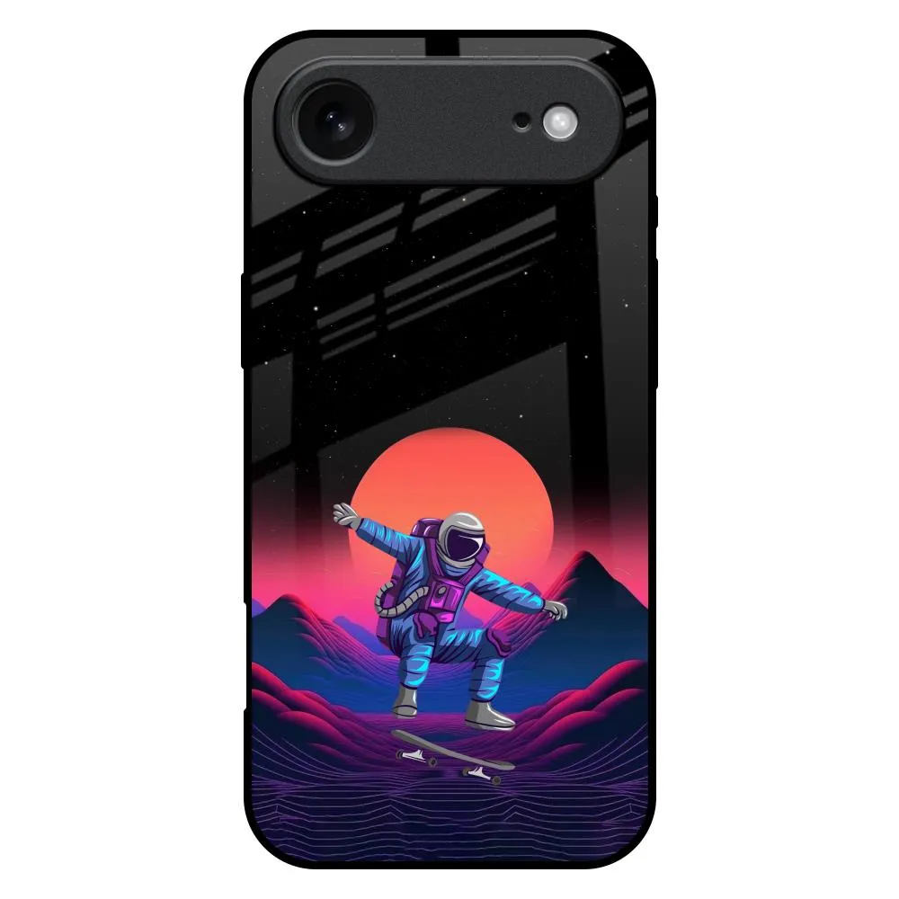 Retro Astronaut Glass Case for iPhone 17 Air Non slip grip