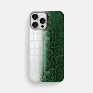 Wear resistant Center Handle For iPhone 16 Pro Max In Himalayan Crocodile