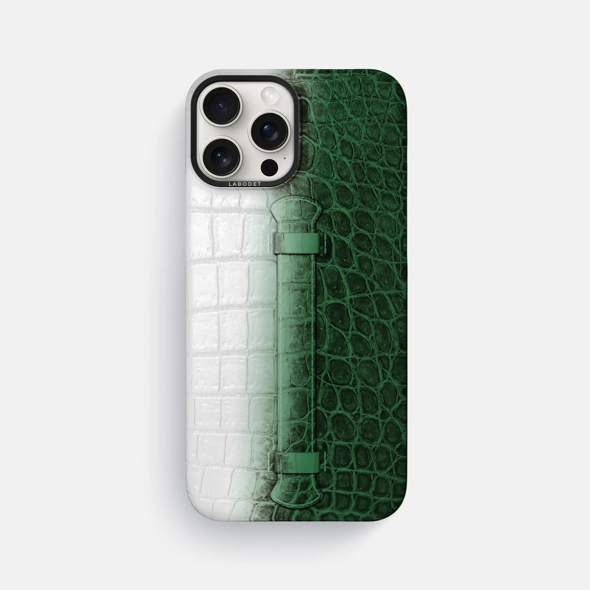Center Handle For iPhone 16 Pro Max In Himalayan Crocodile Minimal Surface Refined Edge