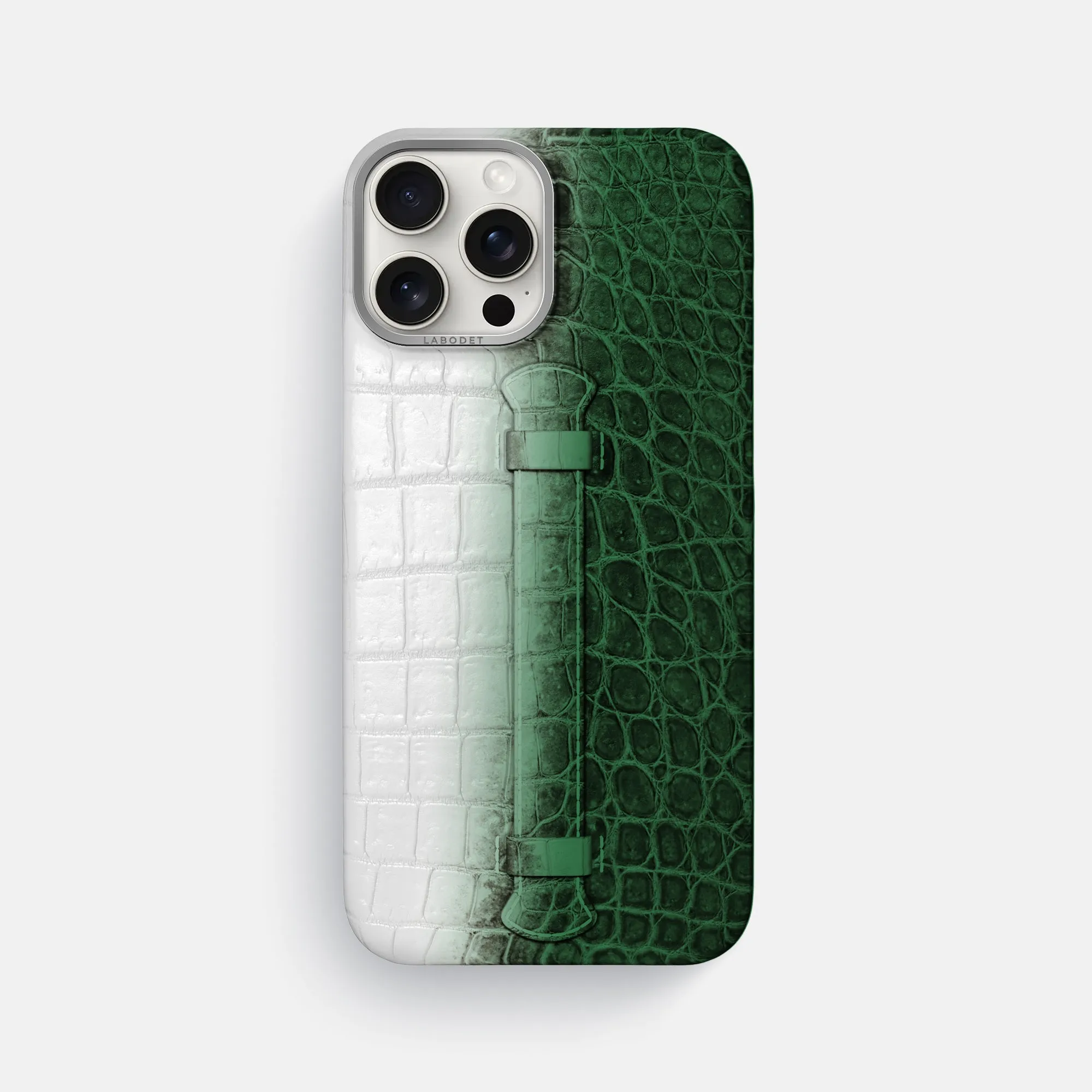 Wear resistant Center Handle For iPhone 16 Pro Max In Himalayan Crocodile