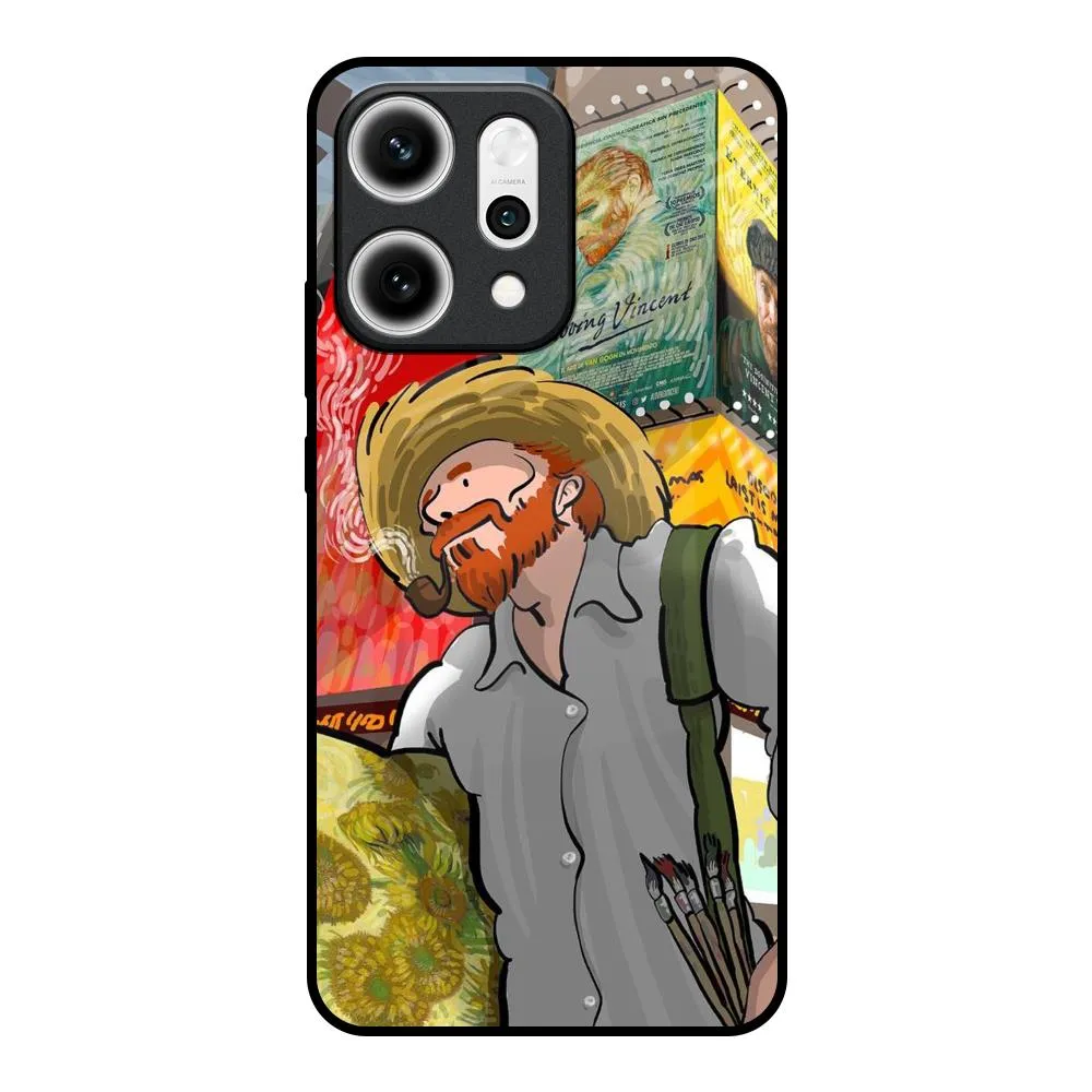 Travel Accessory Loving Vincent Glass Case for Oppo Reno14 5G