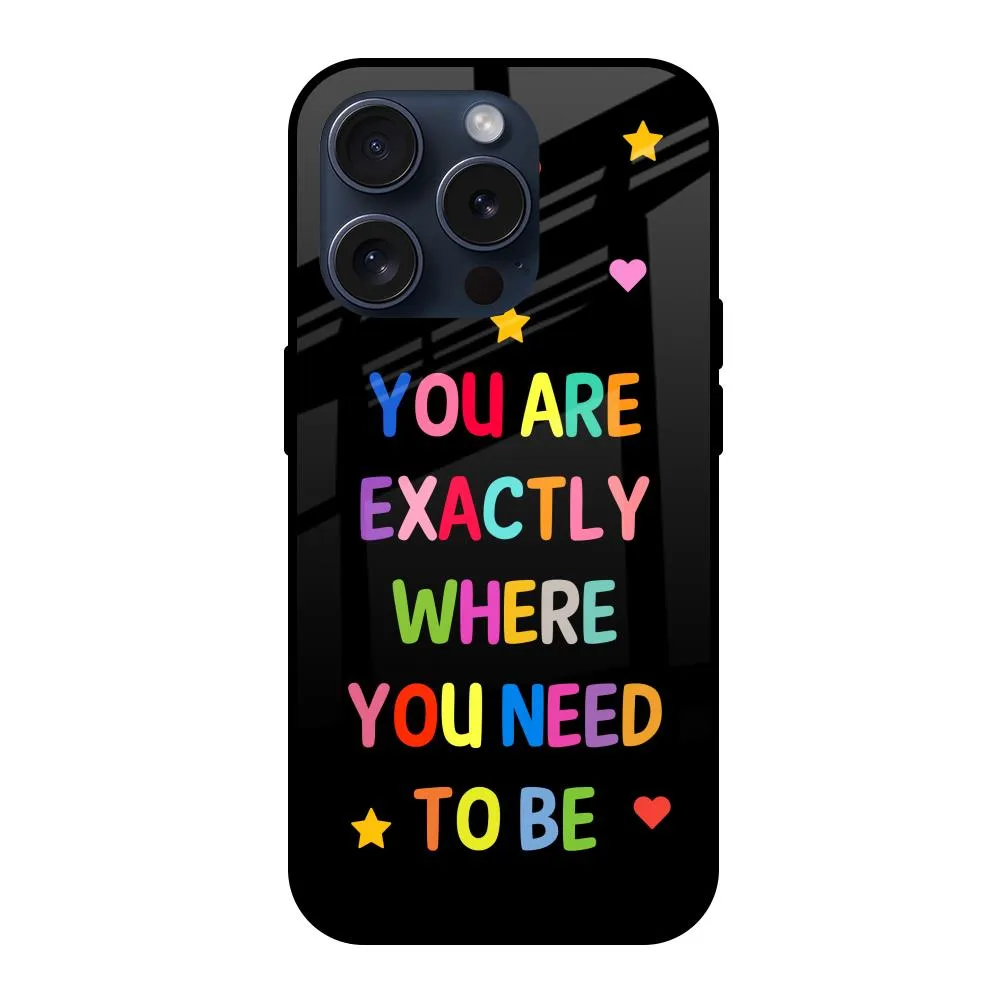 Magical Words Glass Case for iPhone 15 Pro Handy Use Smooth Touch