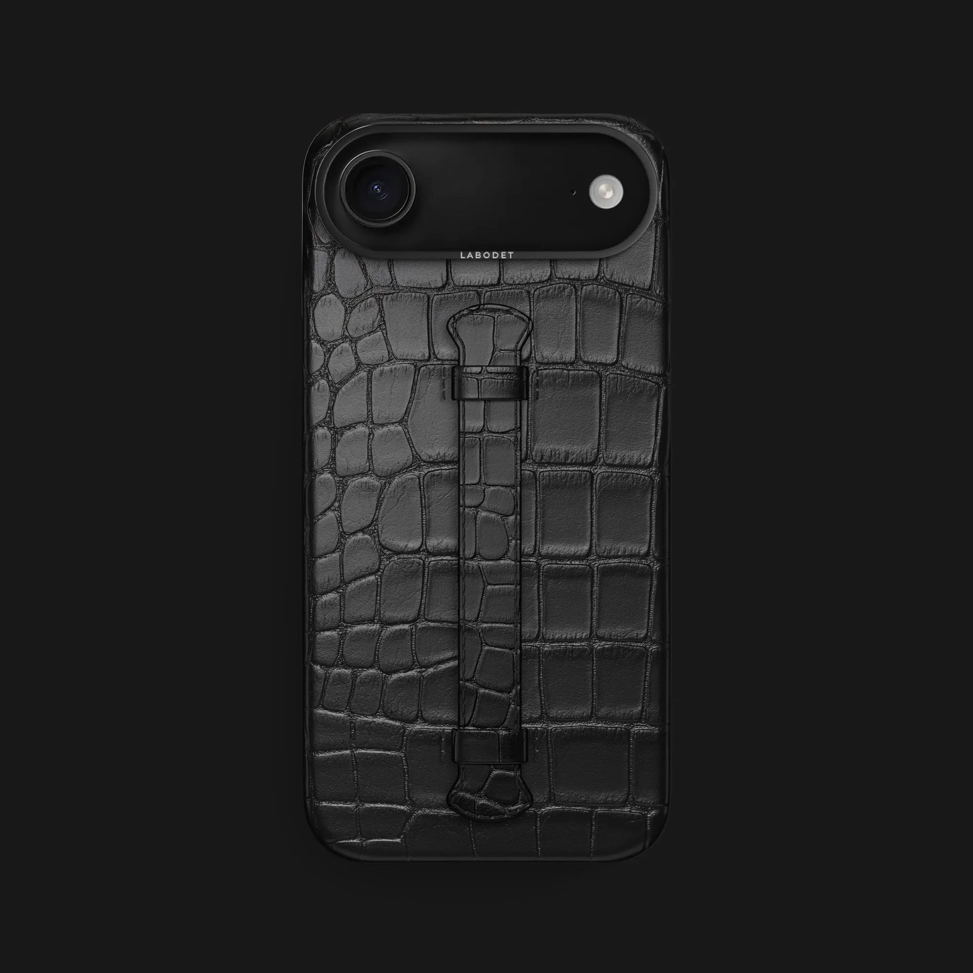 Center Handle Edition Black For iPhone 17 Air In Alligator Smooth Form Texture Shock shield