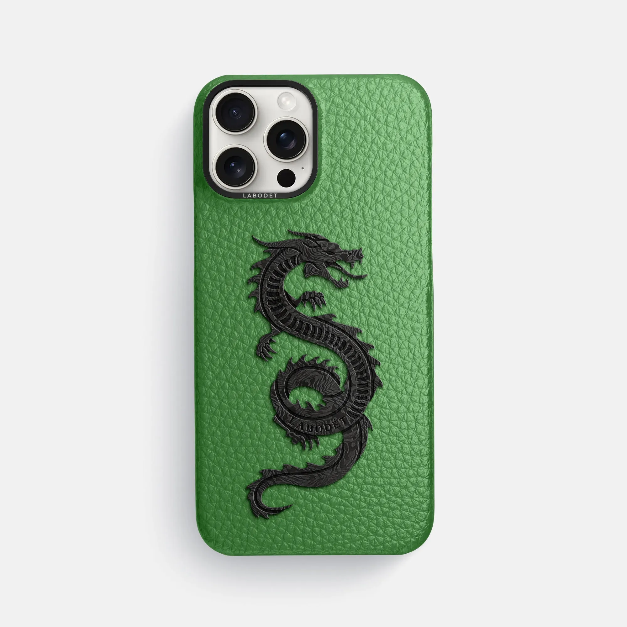 Classic Case With Carbon Dragon For iPhone 16 Pro Max In Calf Sleek Texture