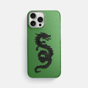 Classic Case With Carbon Dragon For iPhone 16 Pro Max In Calf Elegant Surface