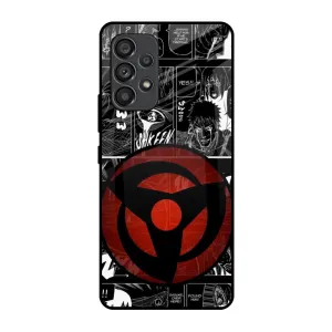 Smooth Surface Layer Sharingan Glass Case for Samsung Galaxy A53 5G