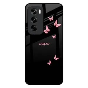 Fly Butterfly Glass Case for Oppo Reno 12 5G Strong Surface