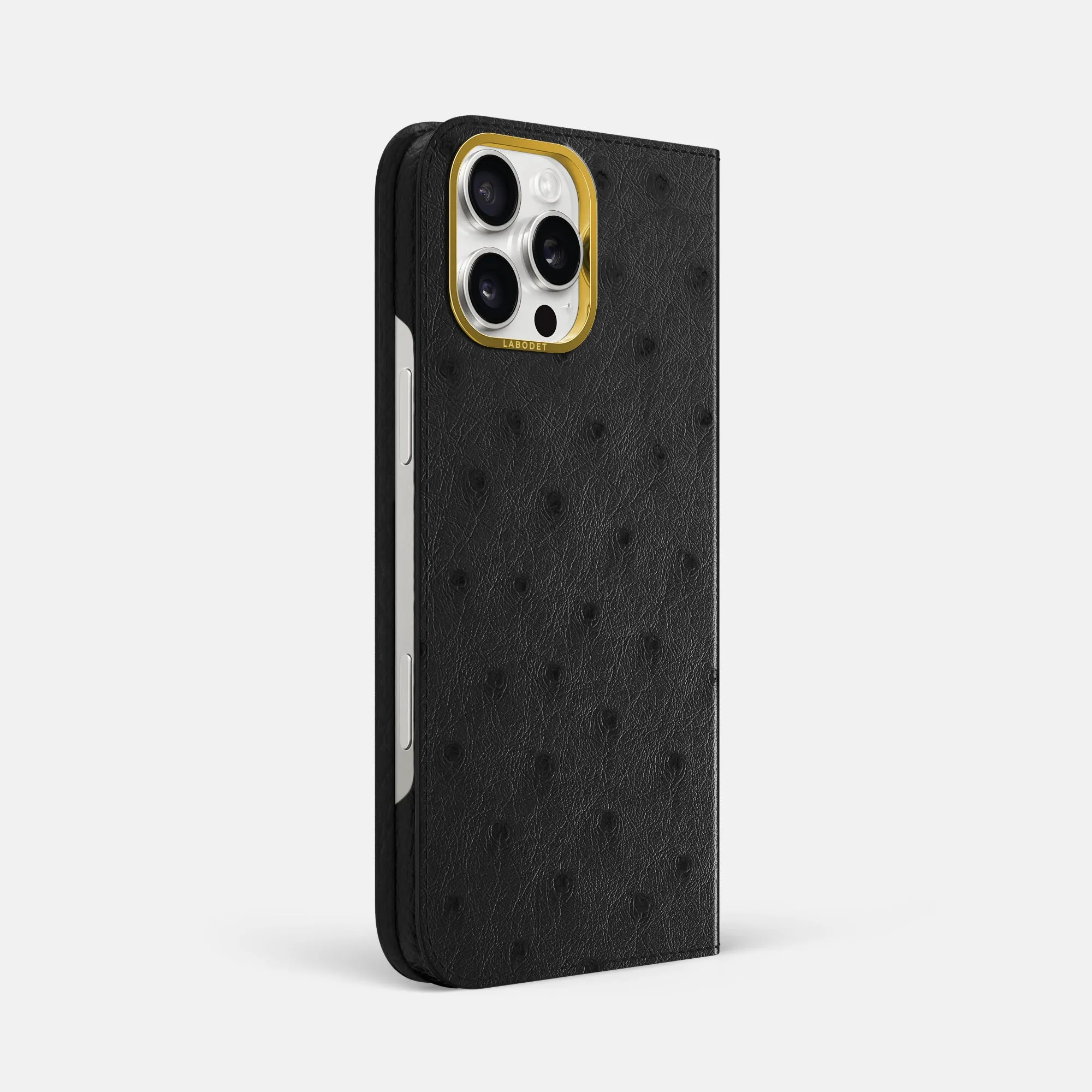 Light Edge Protective Design Layer Folio Case For iPhone 16 Pro Max In Ostrich