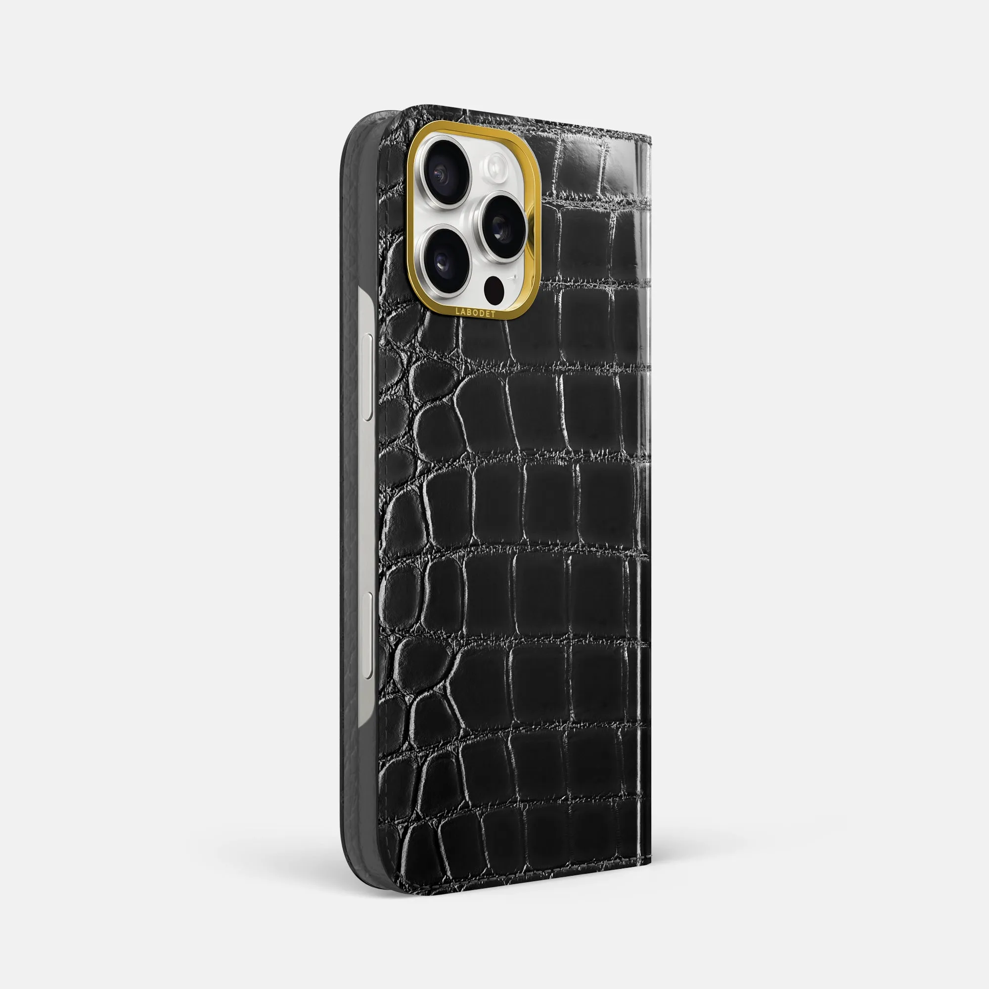 Slim Edge dust protection Folio Case For iPhone 16 Pro Max In Patina Alligator