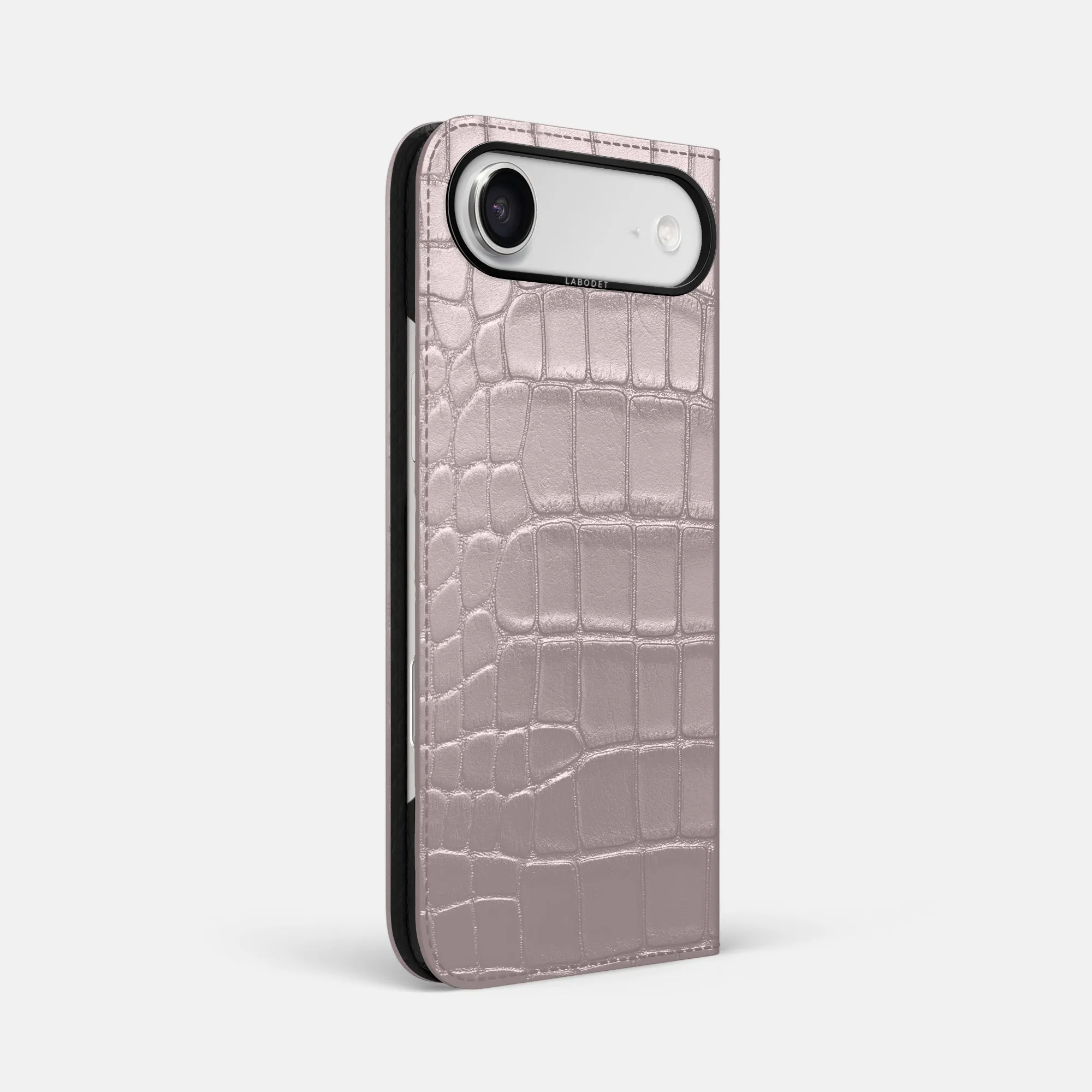Hybrid Grip Folio Case For iPhone 17 Air In Metallic Alligator
