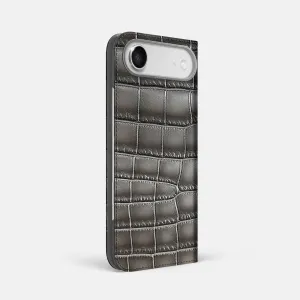 Stylish Layer Texture Folio Case For iPhone 17 Air In Patina Alligator