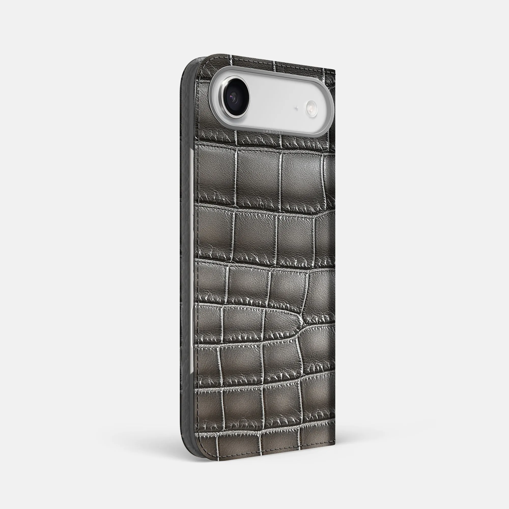 Stylish Layer Texture Folio Case For iPhone 17 Air In Patina Alligator