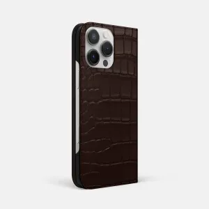 Folio Slim Case For iPhone 16 Pro Max In Alligator Refined Form Gloss Finish Design