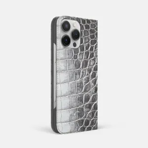 Lightweight Build Compact Structure Folio Slim Case For iPhone 16 Pro Max In Himalayan Crocodile