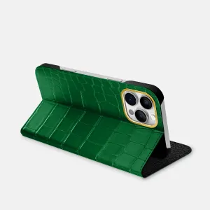 Port Protection Folio Stand Case For iPhone 16 Pro Max In Alligator