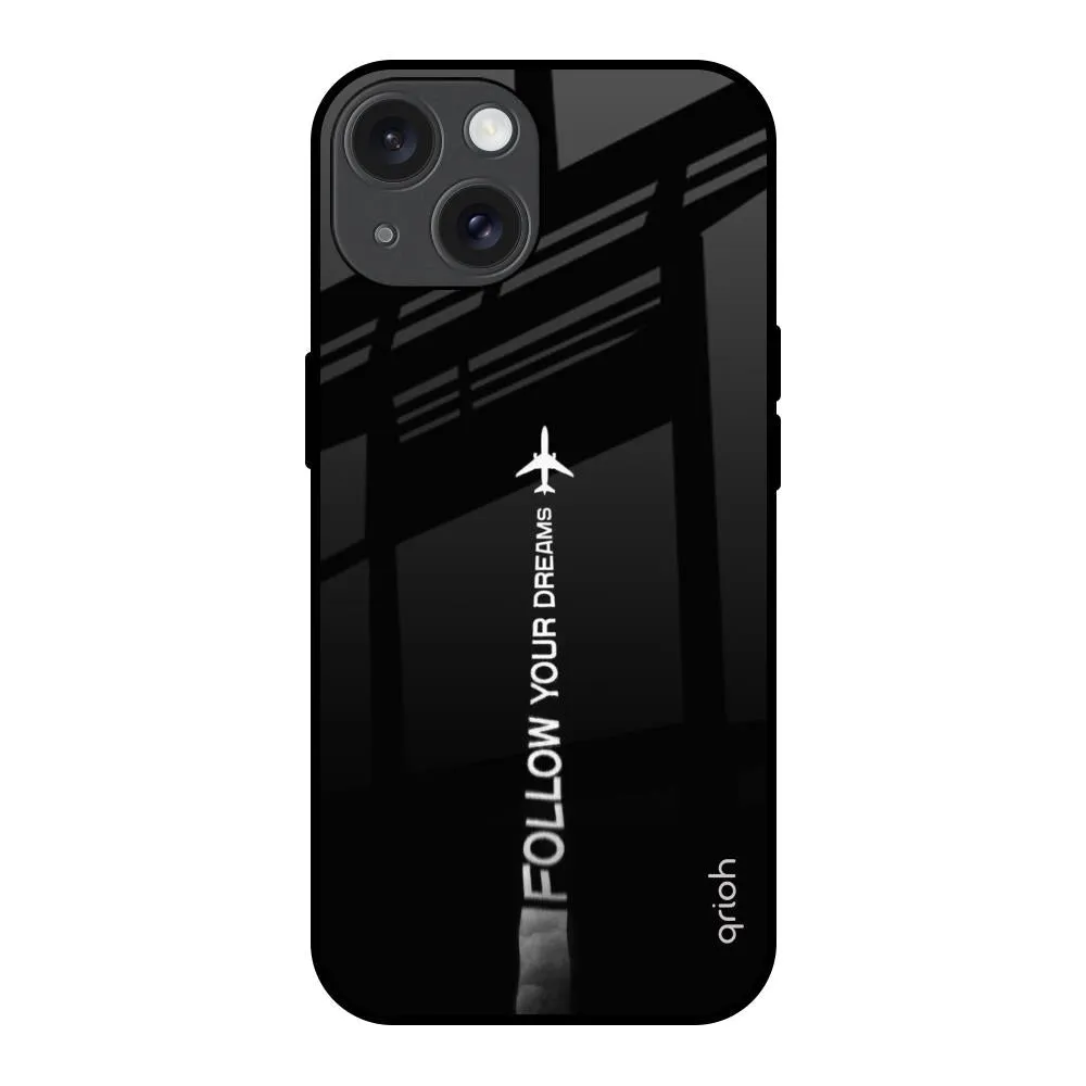 Rugged Design Durable Grip Follow Your Dreams Glass Case for iPhone 15