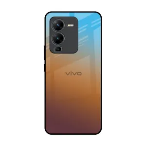 Durable touch Rich Brown Glass Case for Vivo V25 Pro