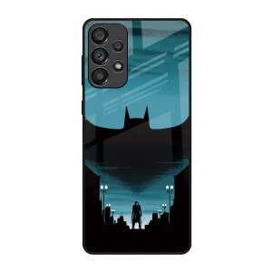 Cyan Bat Glass Case for Samsung Galaxy A73 5G Stylish Form Premium Quality