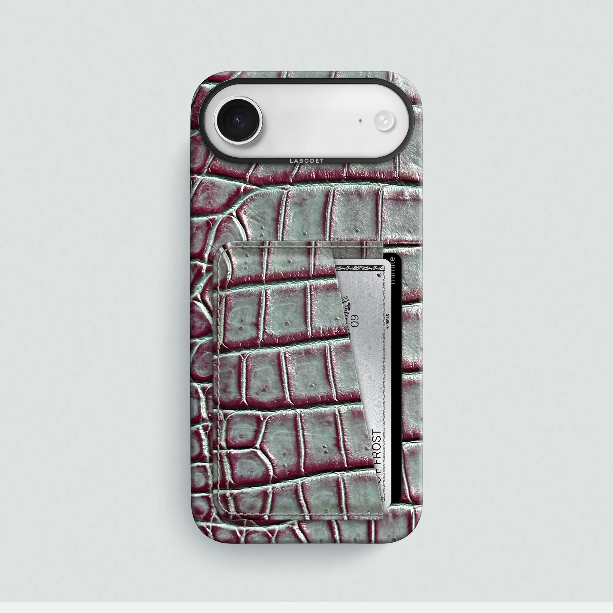 Textured Comfort Compact Grip Double Card Case 1/1 Cardinal-Shine For iPhone 17 Air In Alligator