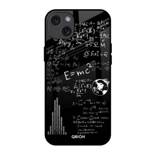 Funny Math Glass Case for iPhone 15 Plus Rugged Design Style Stylish Detail