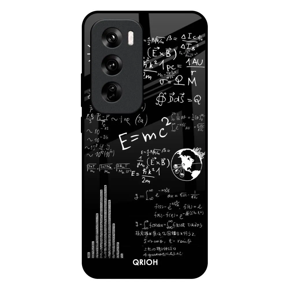 Funny Math Glass Case for Oppo Reno 12 Pro 5G Protective Texture Finish Clear Finish