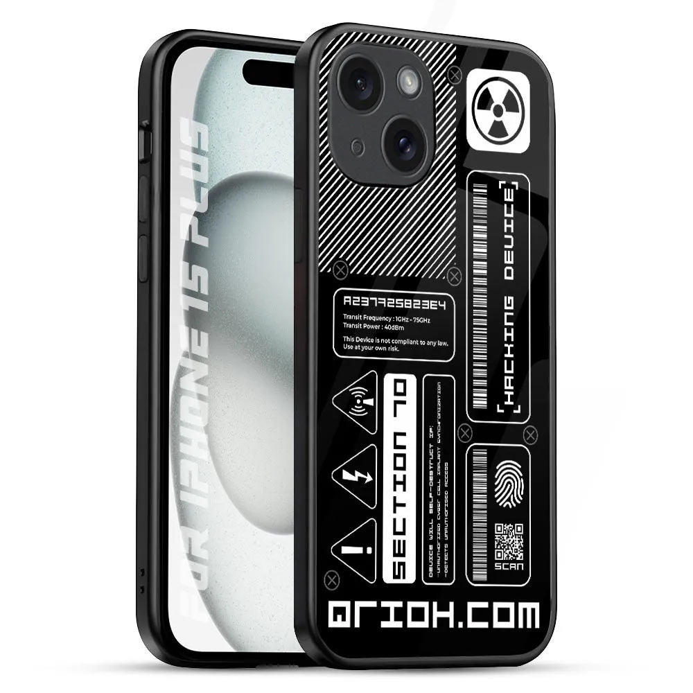 Futuristic Art Glass Case for iPhone 15 Plus Shock Surface Layer Premium Texture