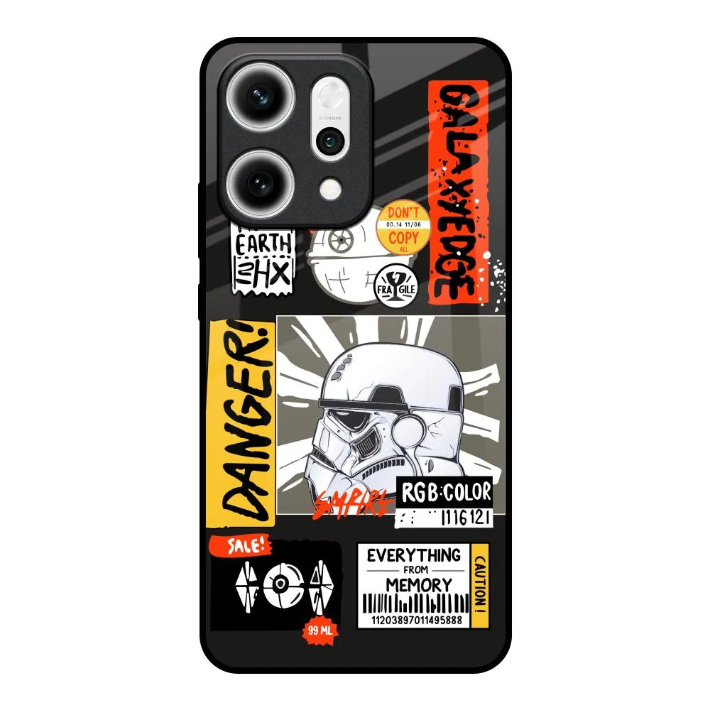 Compact Grip Galaxy Edge Glass Case for Oppo Reno14 5G