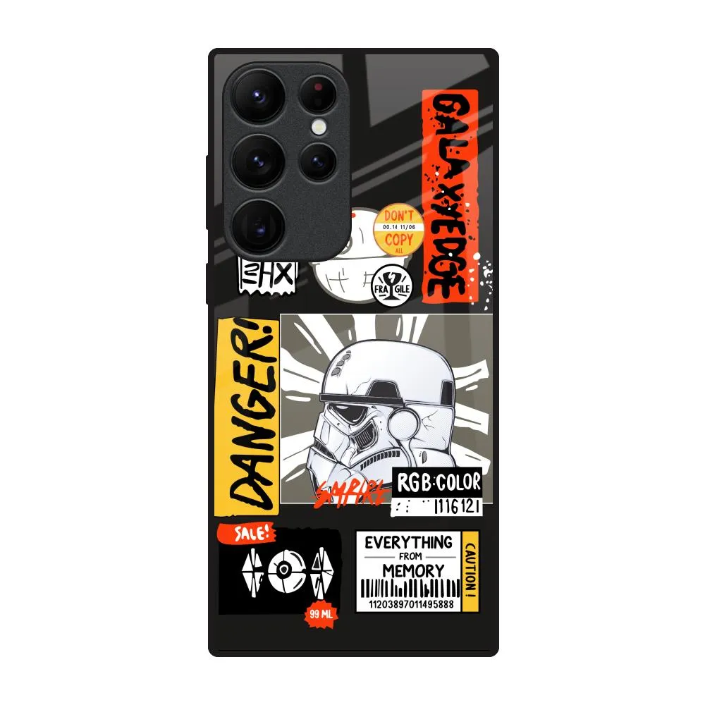 Color Accent Practical Design Galaxy Edge Glass Case for Samsung Galaxy S22 Ultra 5G