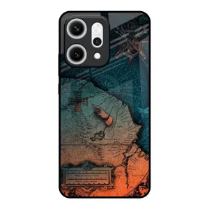 Trendy Layer Geographical Map Glass Case for Oppo Reno14 5G