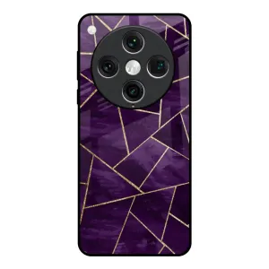 Geometric Purple Glass Case For Oppo Find x8 Pro Soft Surface Design