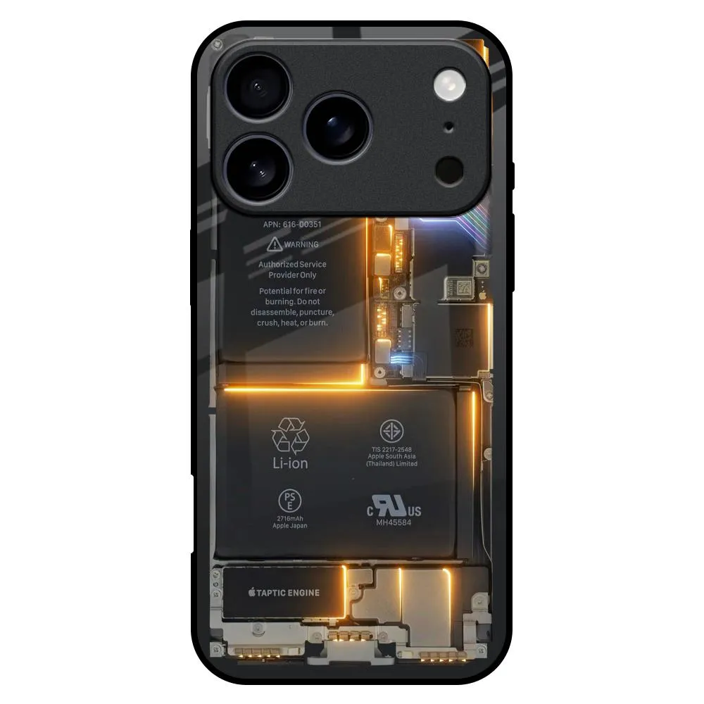 Sleek Guard Glossy Pattern Glow Up Skeleton Glass Case for iPhone 17 Pro Max