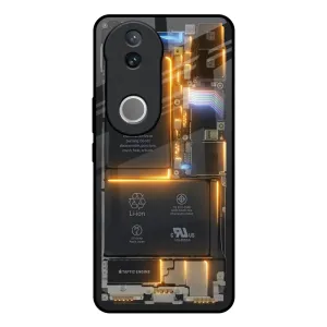 Glow Up Skeleton Glass Case for IQOO Z10R 5G Modern Pattern Layer Hard Plastic