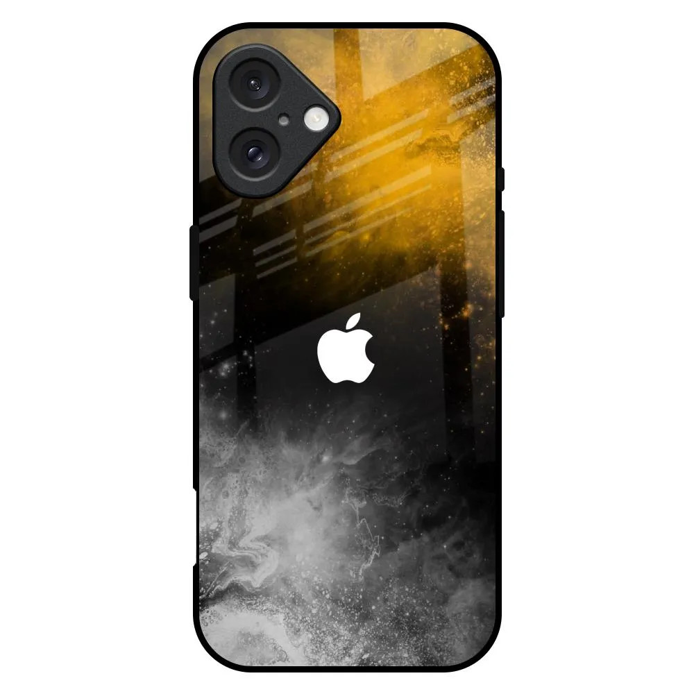 Cushioned Edge Gold Gradient Glass Case for iPhone 16 Plus