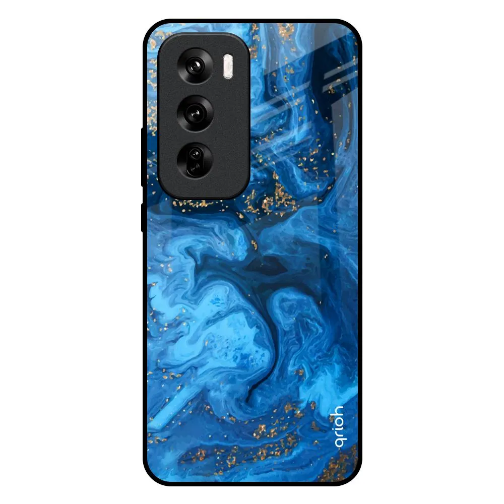 Gold Sprinkle Glass Case for Oppo Reno 12 5G Trendy Detailing Slim Protection