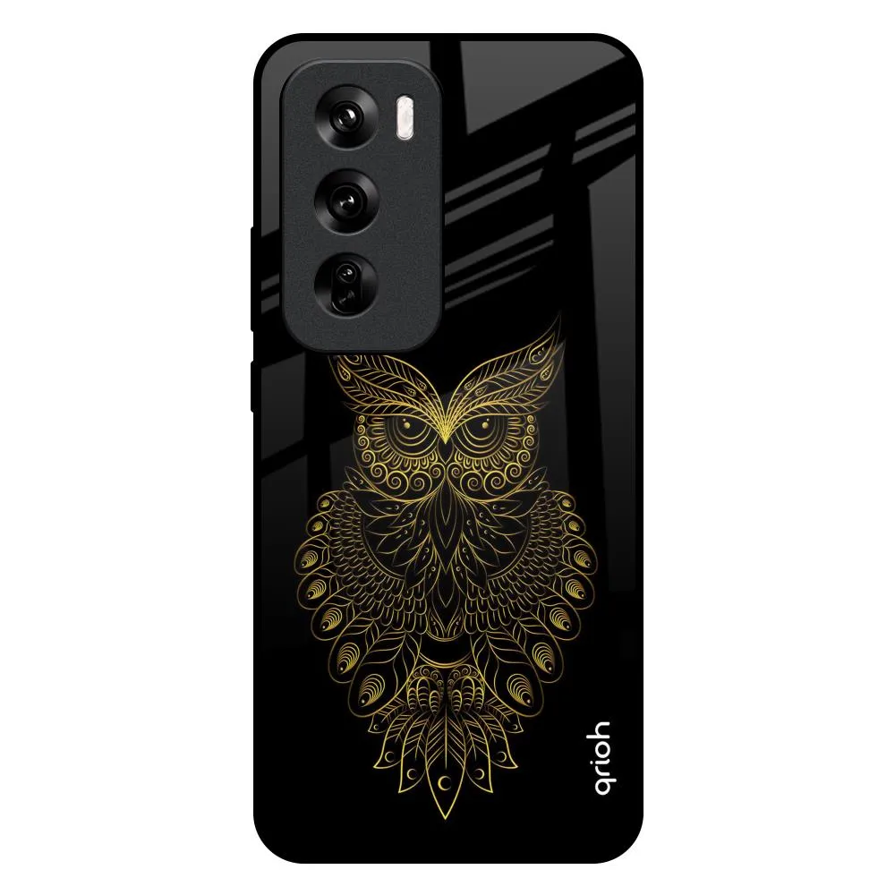 Golden Owl Glass Case for Oppo Reno 12 5G Protective Build Texture Strong material