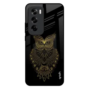 Golden Owl Glass Case for Oppo Reno 12 5G Protective Build Texture Strong material