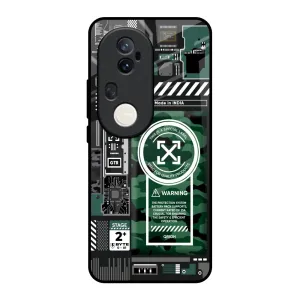 Smooth Feel Green Camo Circuit Glass Case for Vivo T4 Ultra 5G