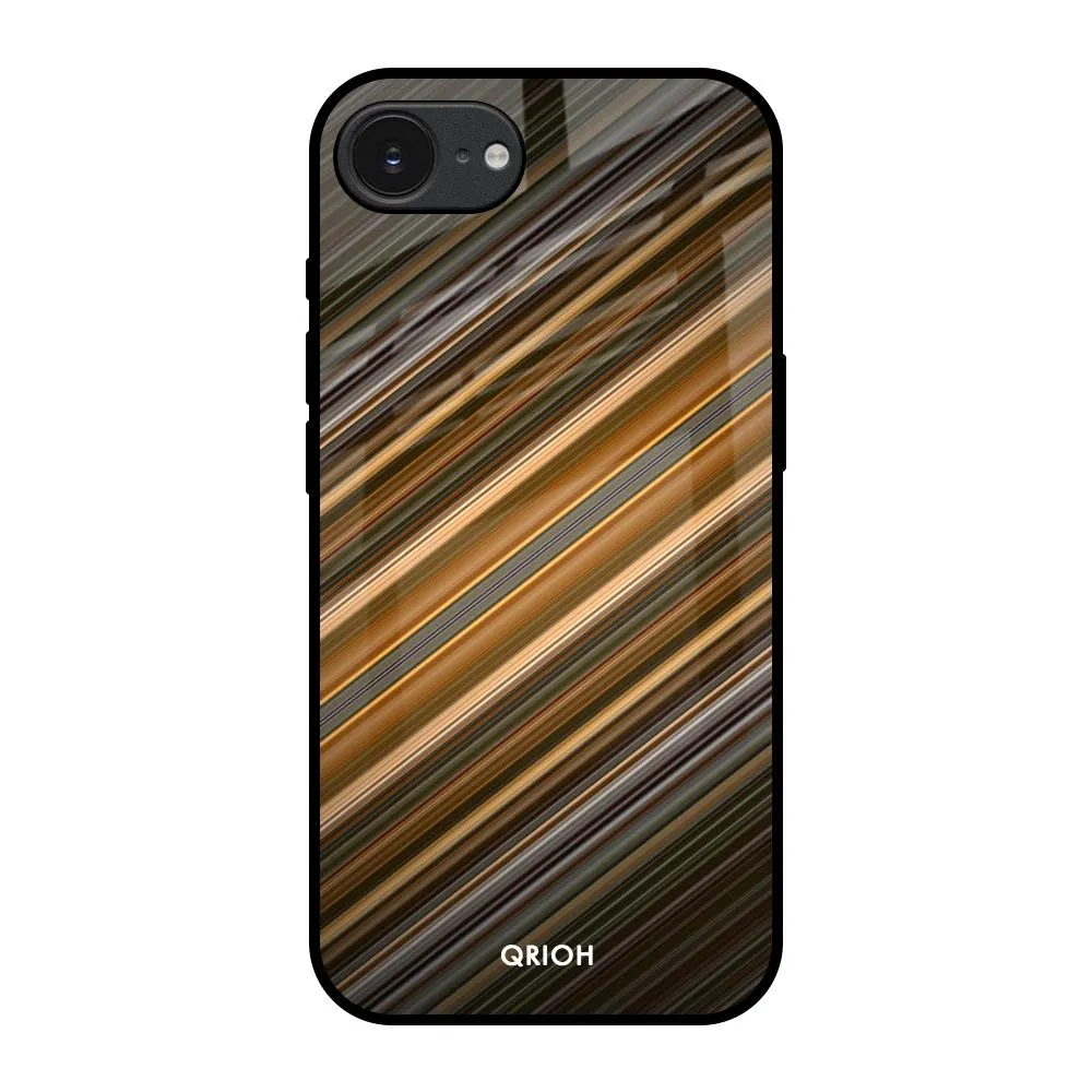 Elegant Build Texture anti fingerprint Diagonal Slash Pattern Glass Case for Apple iPhone 16e