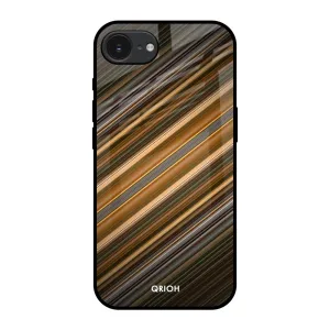 Elegant Build Texture anti fingerprint Diagonal Slash Pattern Glass Case for Apple iPhone 16e