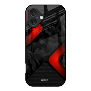 Modern Camo Abstract Glass Case for iPhone 16 Pocket Size Smooth Edges