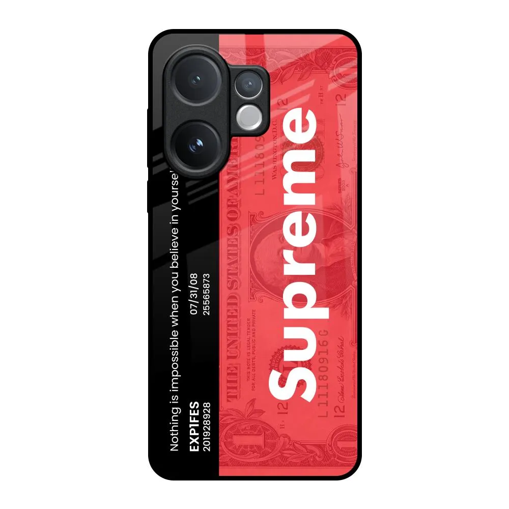 Flexible Pattern Supreme Ticket Glass Case for Vivo V60 5G