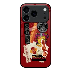 Anti scratch Simple Look Gryffindor Glass Case for iPhone 17 Pro