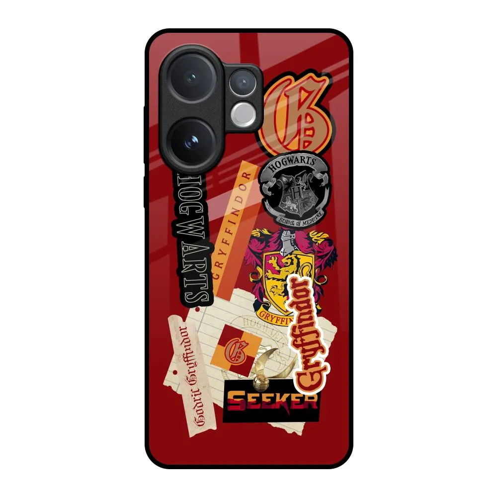 Stylish Shape Smooth Fit Gryffindor Glass Case for Vivo V60 5G