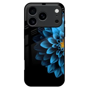 Sleek Finish Stylish Color Half Blue Flower Glass Case for iPhone 17 Pro Max