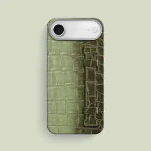 Handle Case Celadon Green For iPhone 17 Air In Himalayan Crocodile Clear Protection