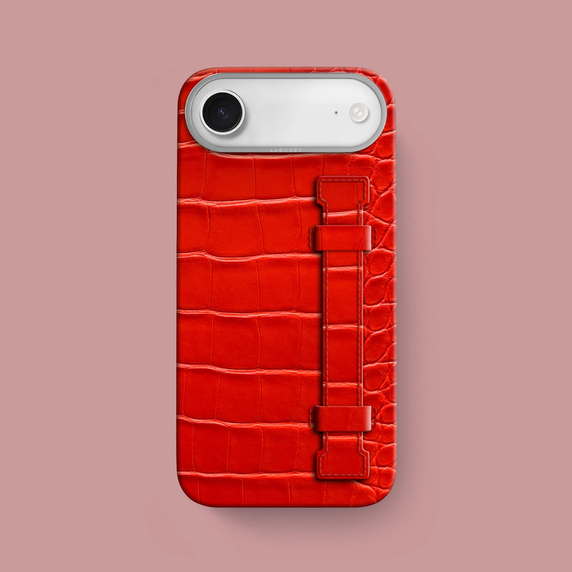 Handle Case Deep Coral For iPhone 17 Air In Alligator Clear Pattern